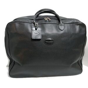 Longchamp Luxury Black Leather weekender Bag